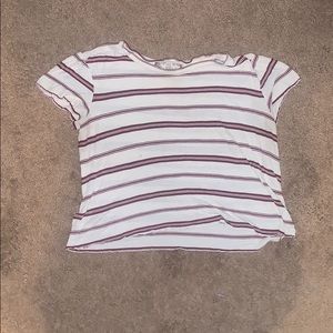 Red and white crop top